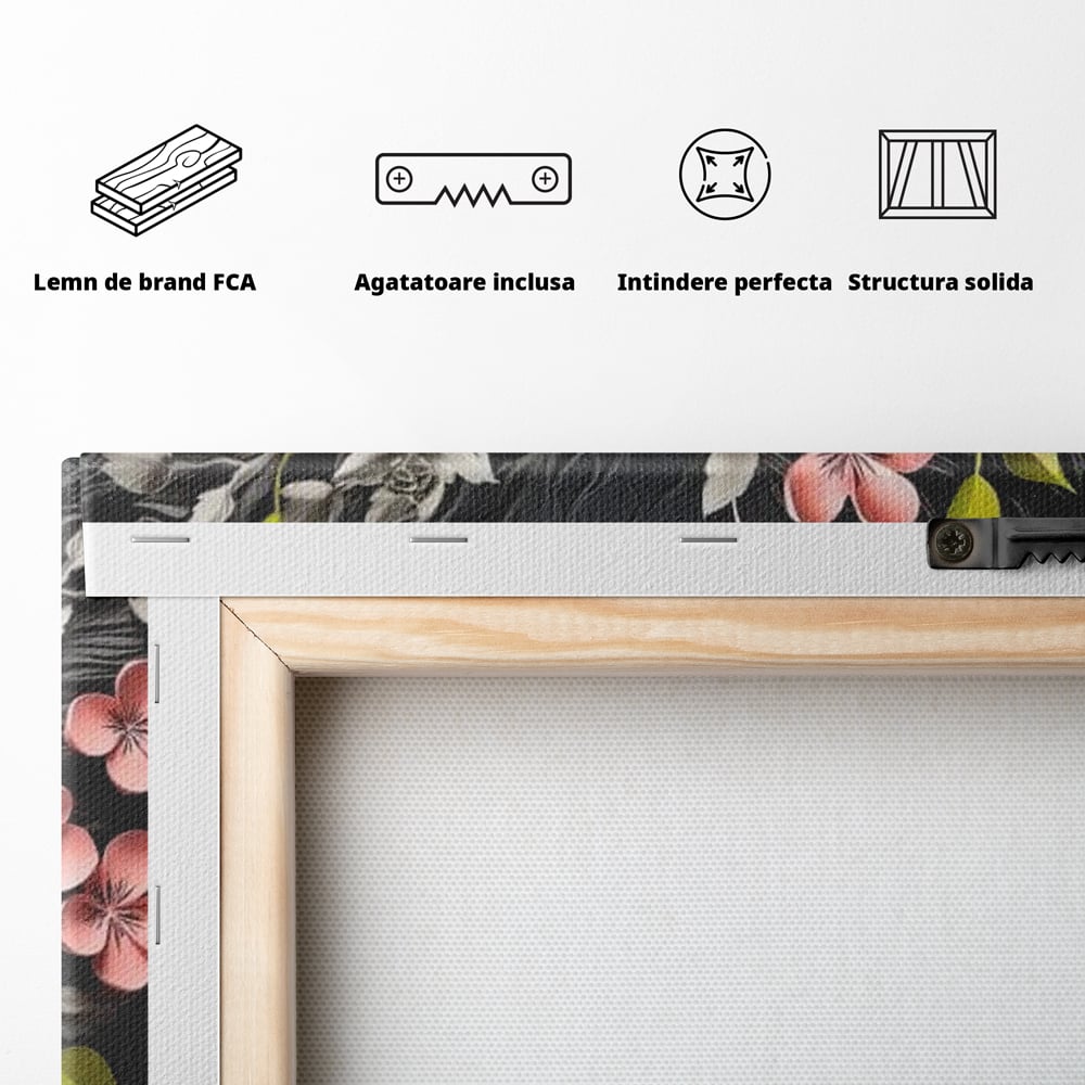 Tablou Canvas Premium LuxCanva® E1010, Ecouri Florale, Simbolism, Emotie, Frumusete, Petale, Flori, Living Room, Culori vibrante