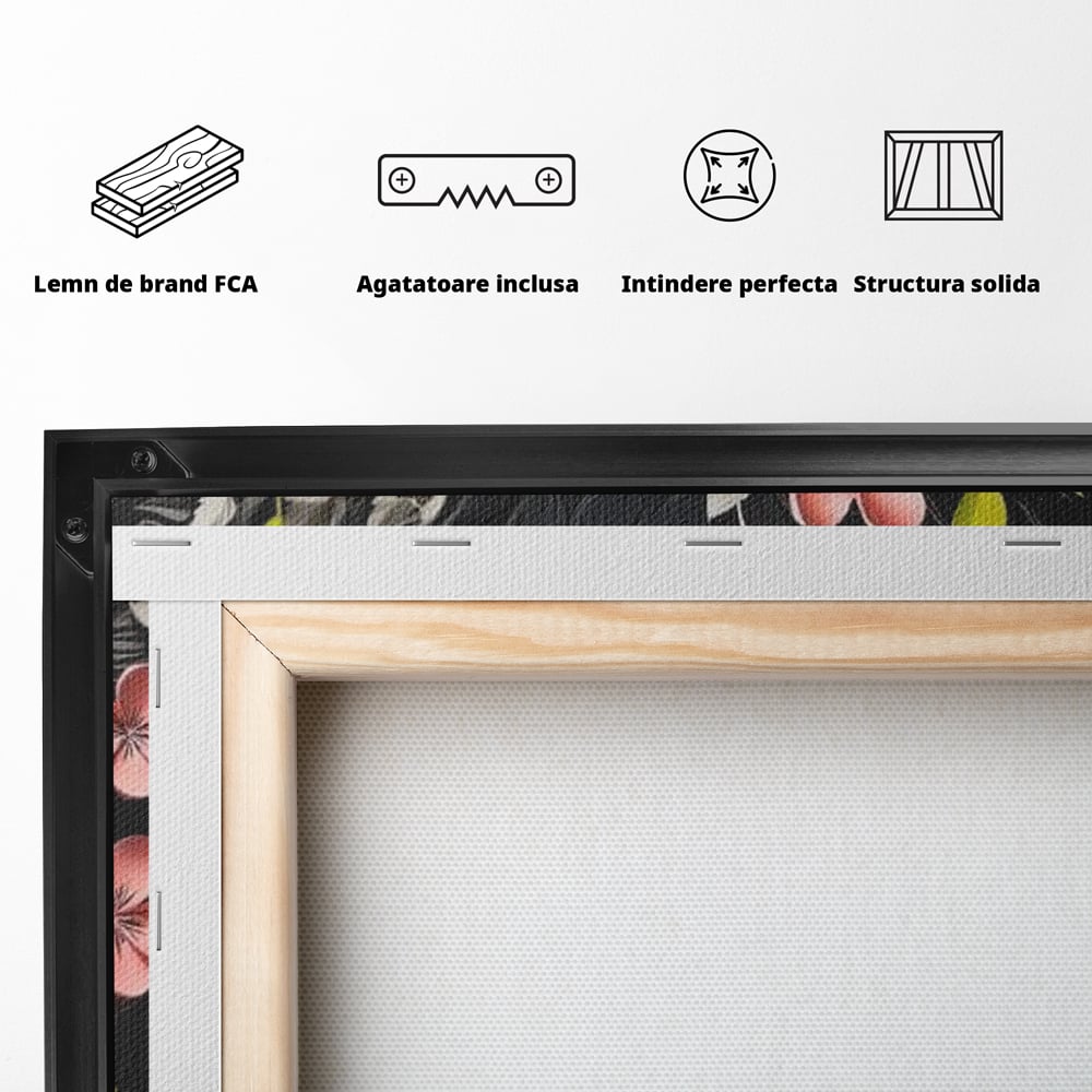 Tablou Canvas Premium LuxCanva® E1010, Ecouri Florale, Simbolism, Emotie, Frumusete, Petale, Flori, Living Room, Culori vibrante