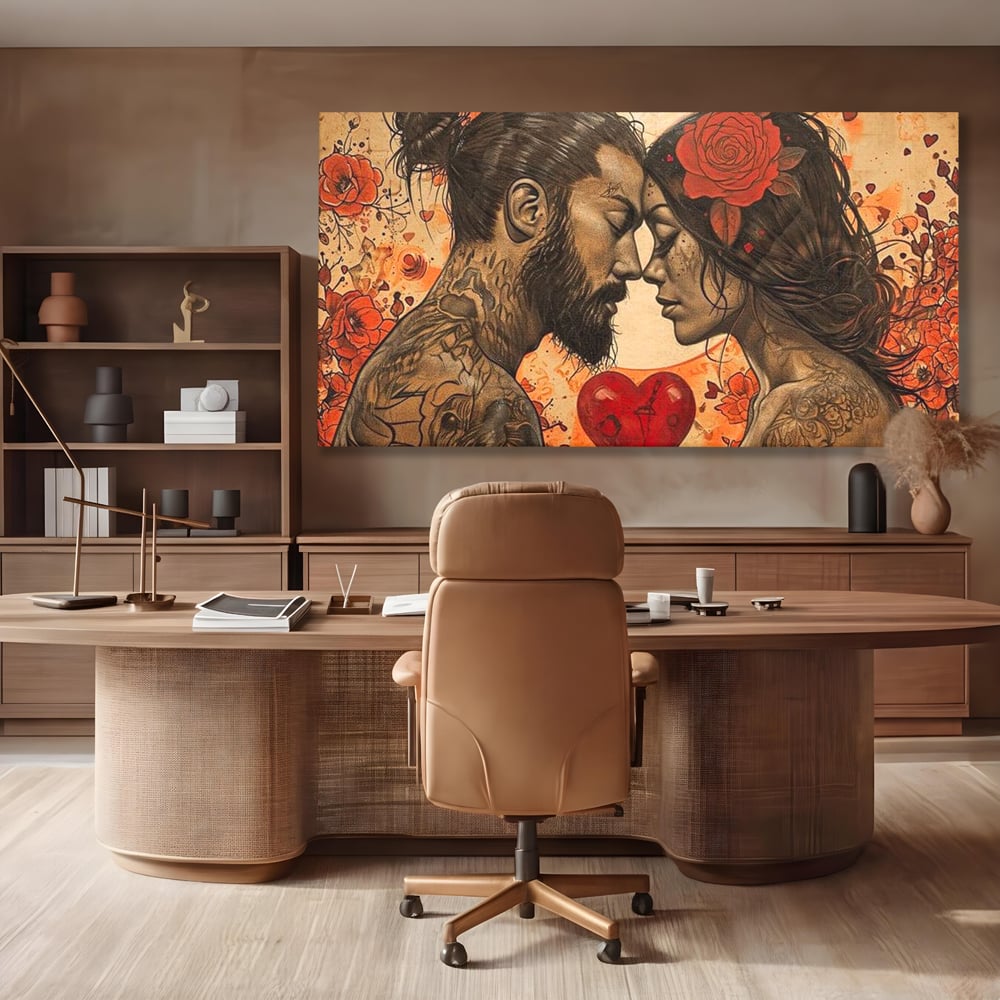 Tablou Canvas Premium LuxCanva® E1011, Alchimie Sufleteasca, El, Ea, Pasiune, Devotament, Alchimie, Legamant, Living Room, Culori vibrante