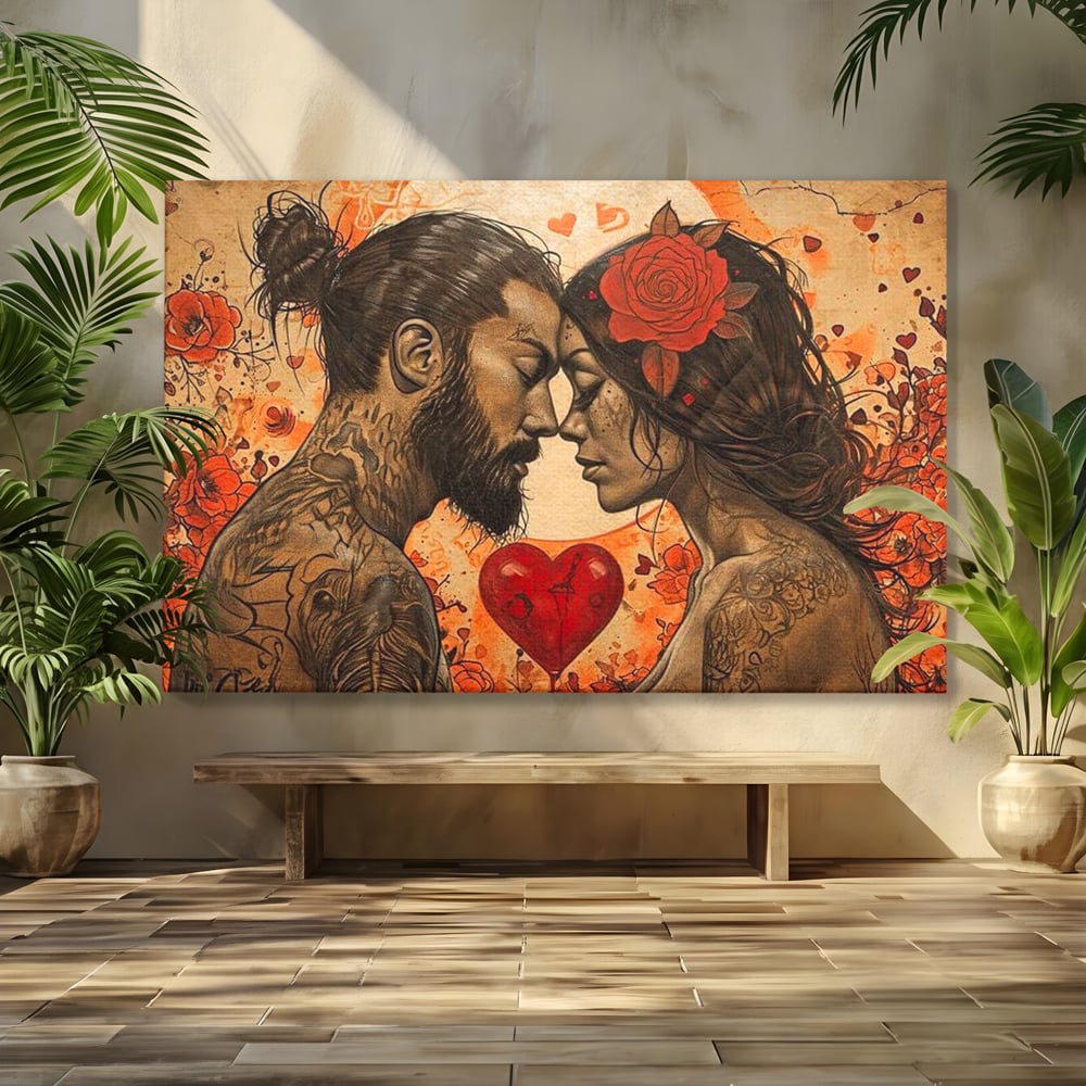 Tablou Canvas Premium LuxCanva® E1011, Alchimie Sufleteasca, El, Ea, Pasiune, Devotament, Alchimie, Legamant, Living Room, Culori vibrante