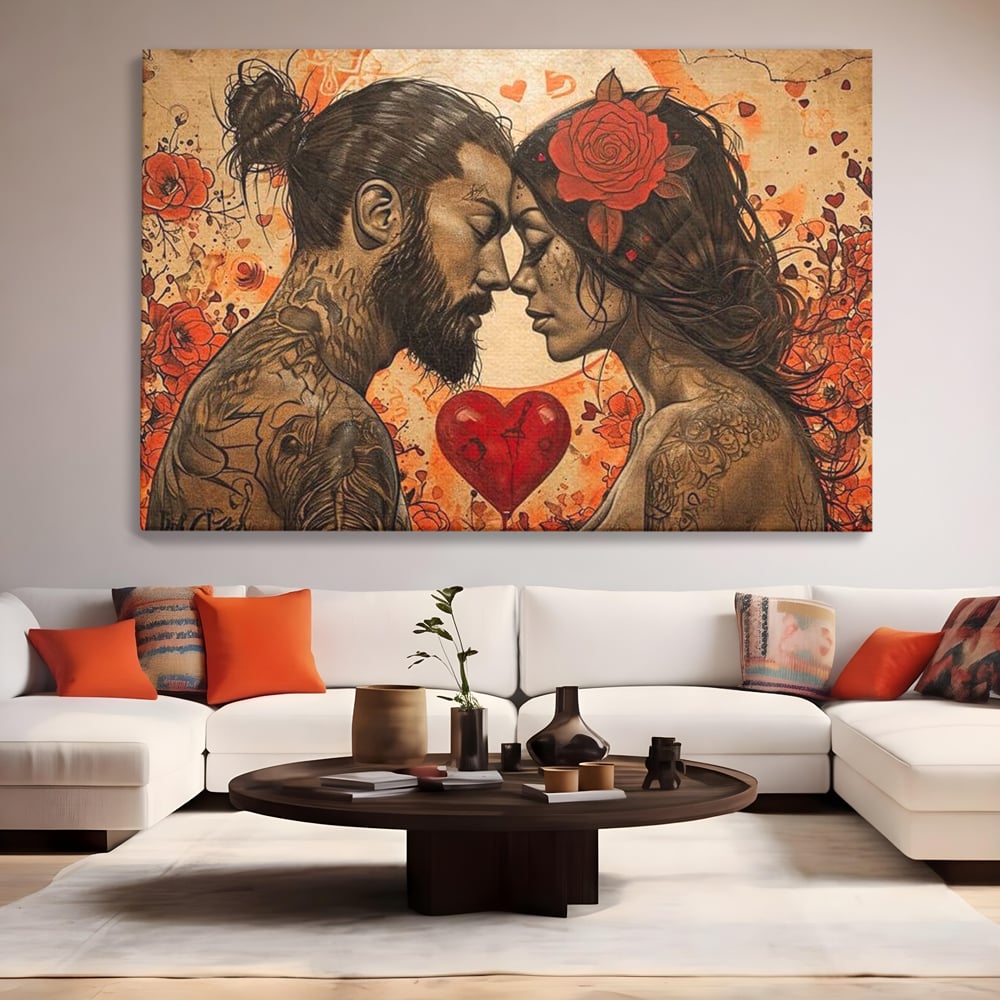 Tablou Canvas Premium LuxCanva® E1011, Alchimie Sufleteasca, El, Ea, Pasiune, Devotament, Alchimie, Legamant, Living Room, Culori vibrante