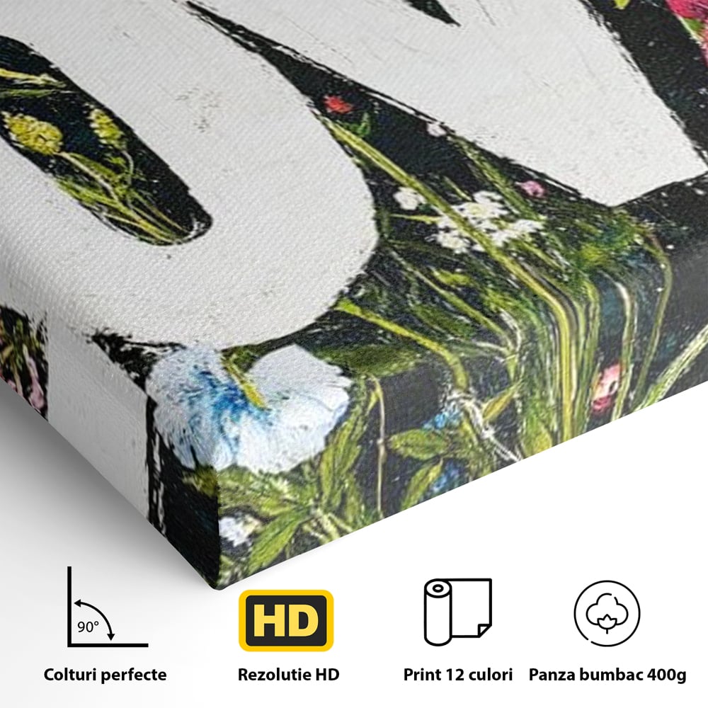 Leinwand Leinwand Premium LuxCanva® E1012, Blumen der Liebe, Blumen, Kunst, Modern, Künstlerisch, Liebe, Wohnzimmer, Lebendige Farben