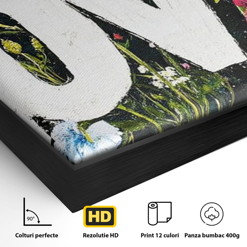 Leinwand Leinwand Premium LuxCanva® E1012, Blumen der Liebe, Blumen, Kunst, Modern, Künstlerisch, Liebe, Wohnzimmer, Lebendige Farben