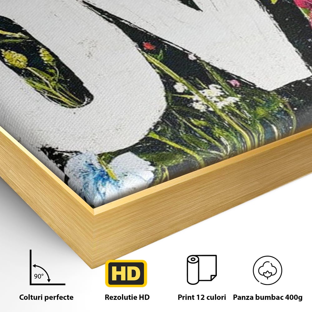Leinwand Leinwand Premium LuxCanva® E1012, Blumen der Liebe, Blumen, Kunst, Modern, Künstlerisch, Liebe, Wohnzimmer, Lebendige Farben