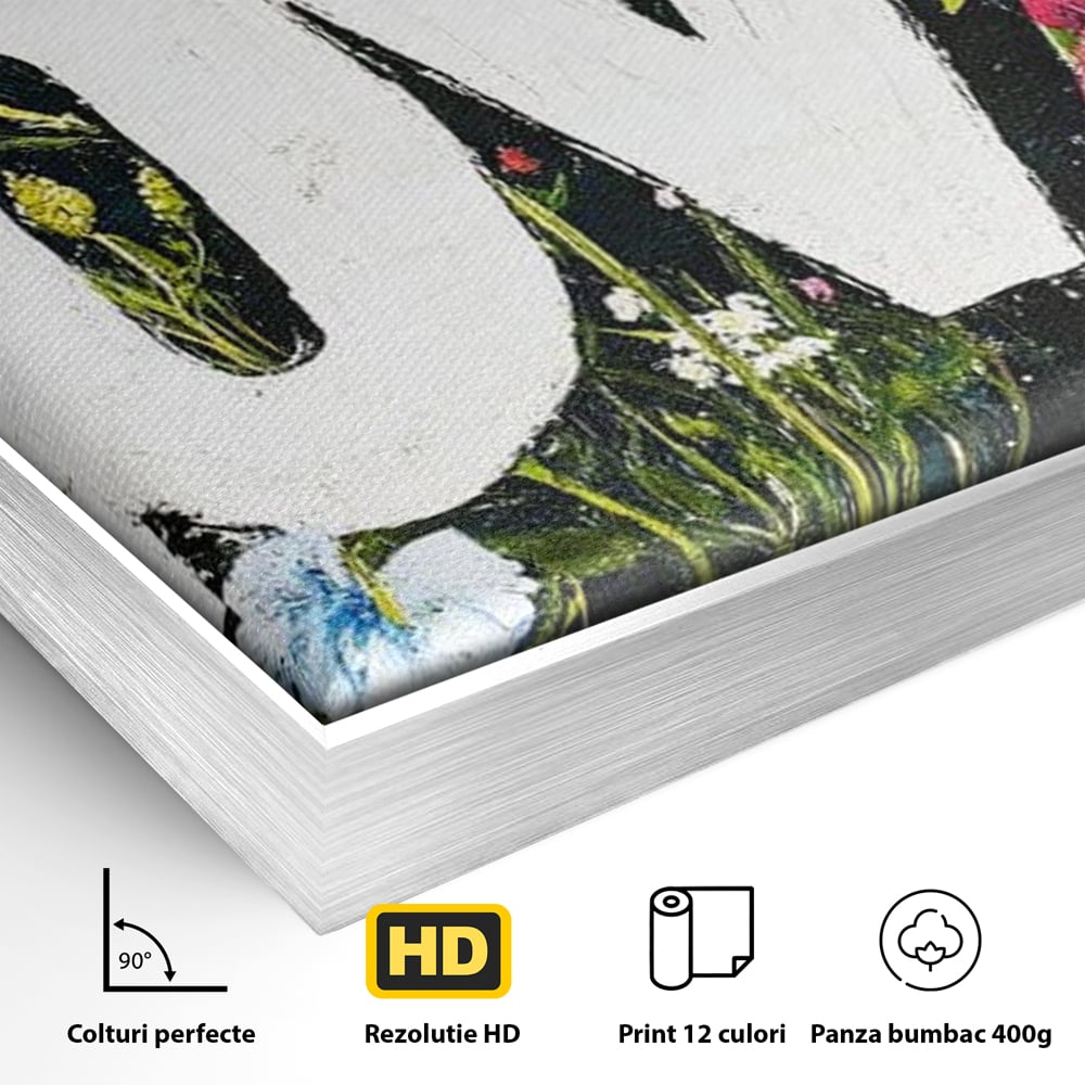 Leinwand Leinwand Premium LuxCanva® E1012, Blumen der Liebe, Blumen, Kunst, Modern, Künstlerisch, Liebe, Wohnzimmer, Lebendige Farben