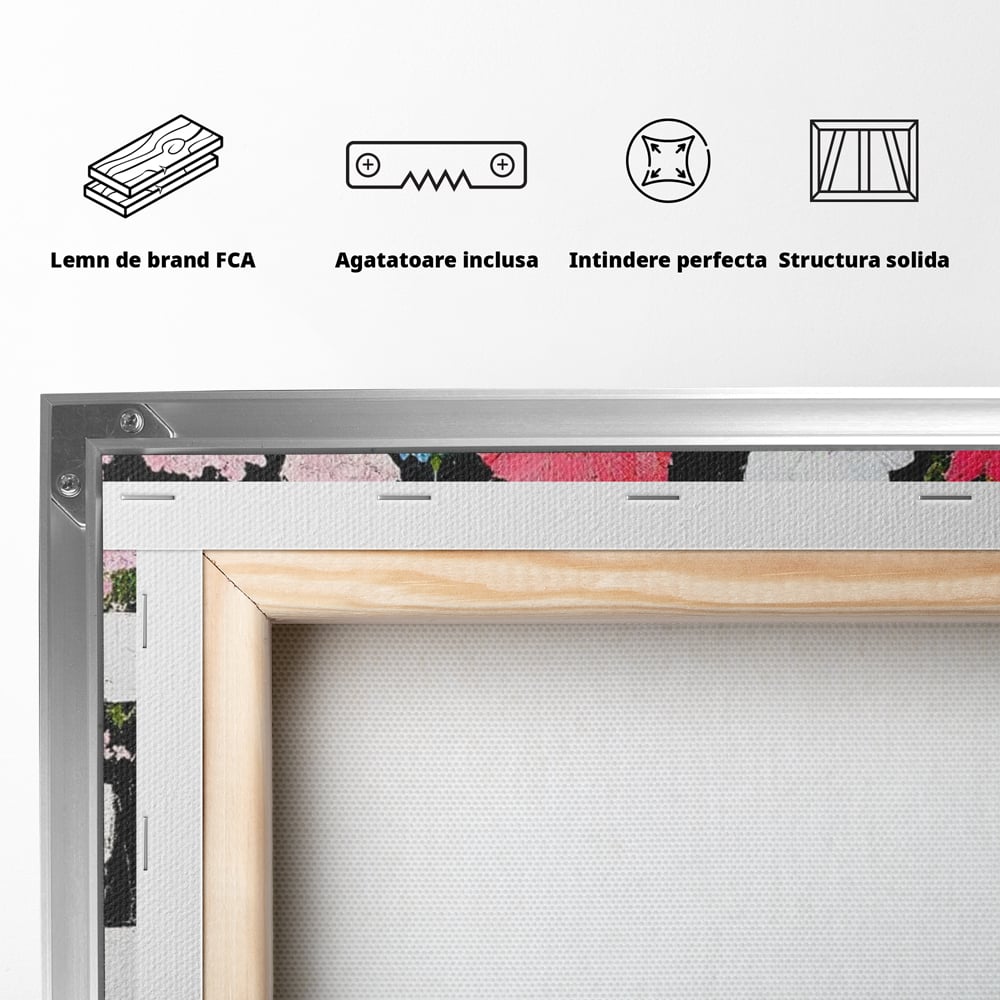 Leinwand Leinwand Premium LuxCanva® E1012, Blumen der Liebe, Blumen, Kunst, Modern, Künstlerisch, Liebe, Wohnzimmer, Lebendige Farben