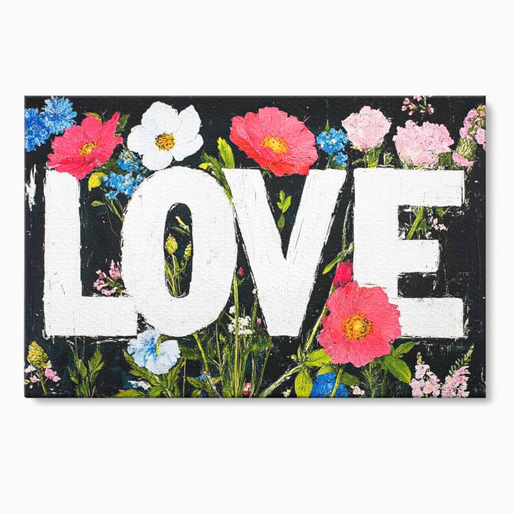 Leinwand Leinwand Premium LuxCanva® E1012, Blumen der Liebe, Blumen, Kunst, Modern, Künstlerisch, Liebe, Wohnzimmer, Lebendige Farben