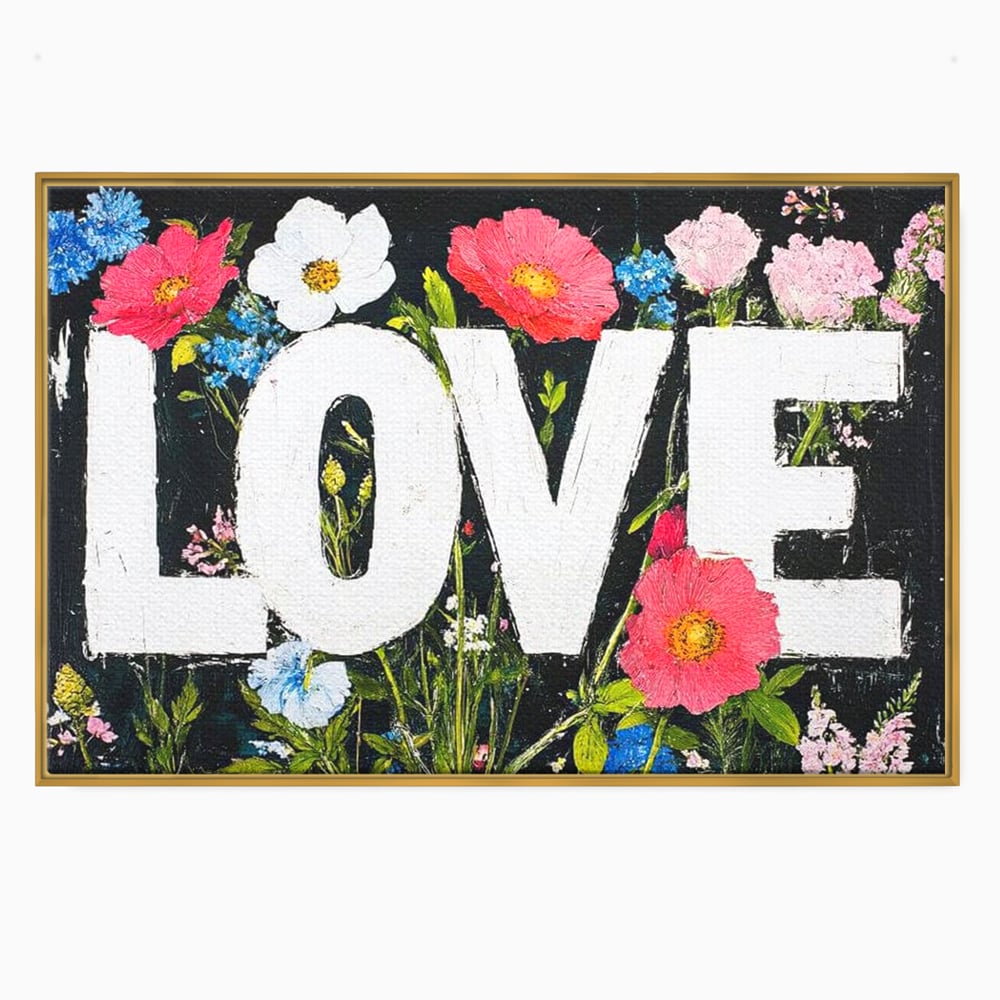 Leinwand Leinwand Premium LuxCanva® E1012, Blumen der Liebe, Blumen, Kunst, Modern, Künstlerisch, Liebe, Wohnzimmer, Lebendige Farben