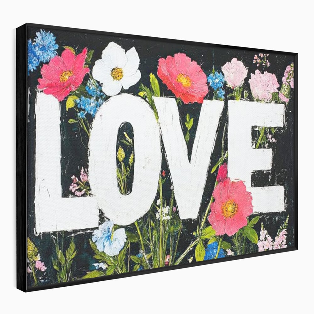Leinwand Leinwand Premium LuxCanva® E1012, Blumen der Liebe, Blumen, Kunst, Modern, Künstlerisch, Liebe, Wohnzimmer, Lebendige Farben