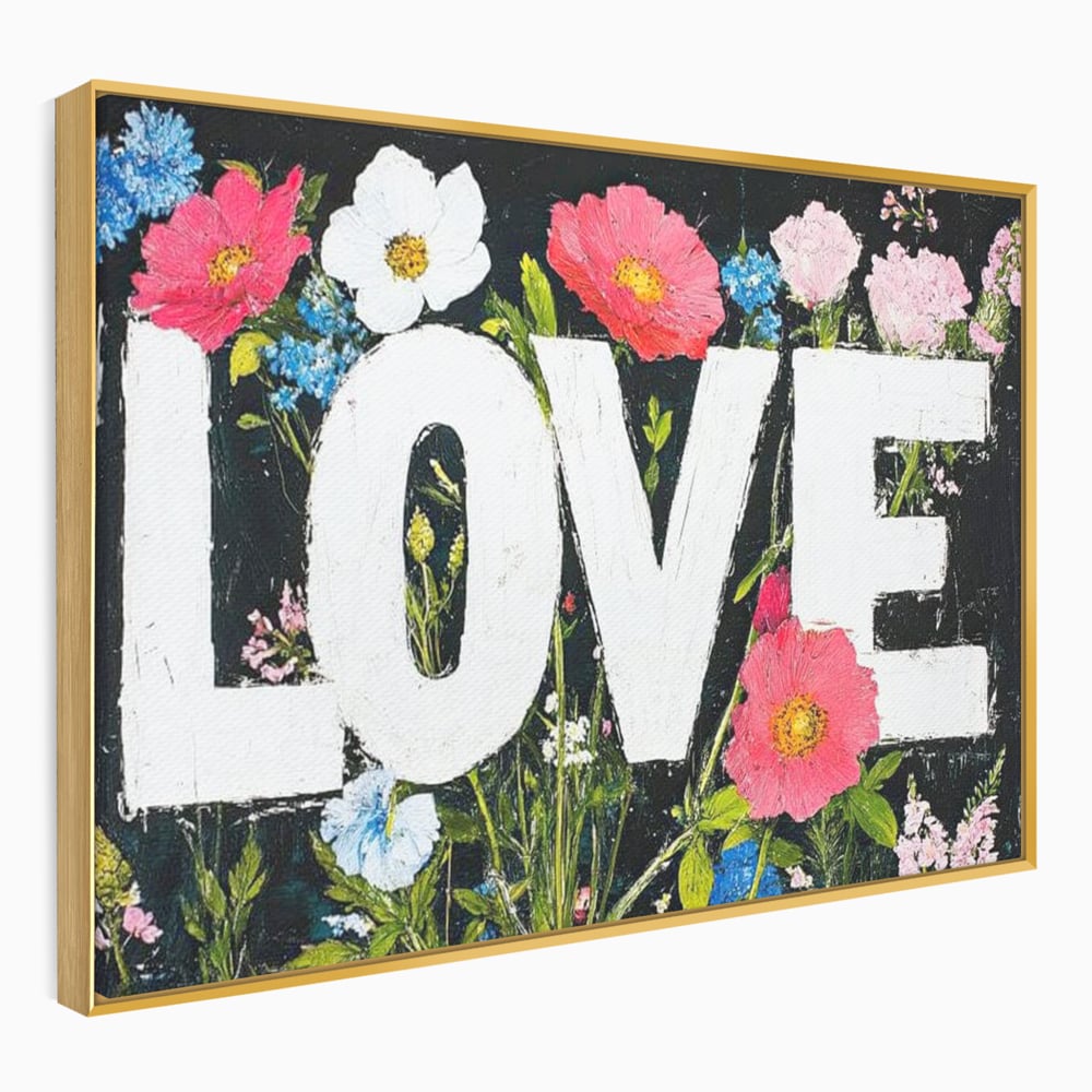 Leinwand Leinwand Premium LuxCanva® E1012, Blumen der Liebe, Blumen, Kunst, Modern, Künstlerisch, Liebe, Wohnzimmer, Lebendige Farben
