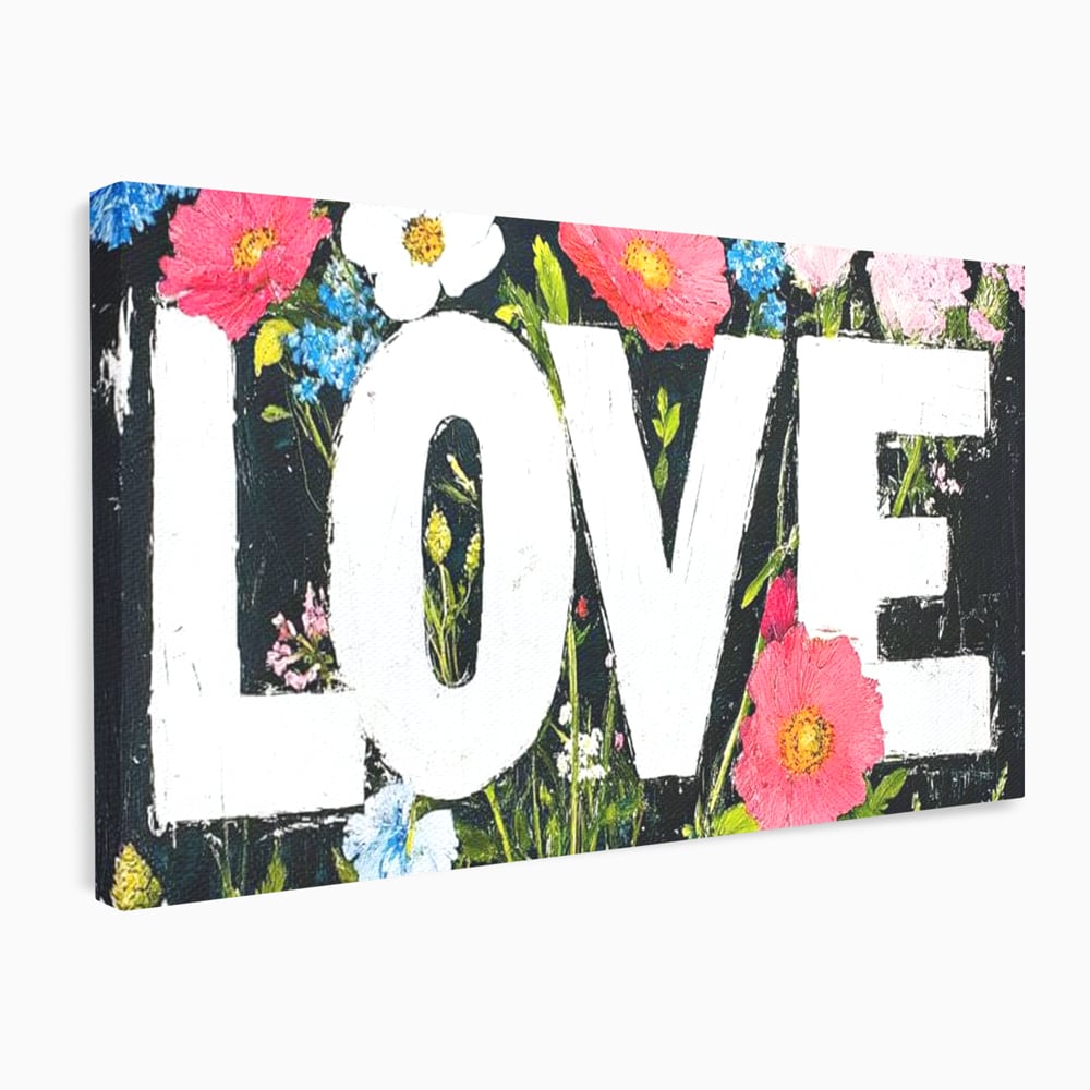 Leinwand Leinwand Premium LuxCanva® E1012, Blumen der Liebe, Blumen, Kunst, Modern, Künstlerisch, Liebe, Wohnzimmer, Lebendige Farben