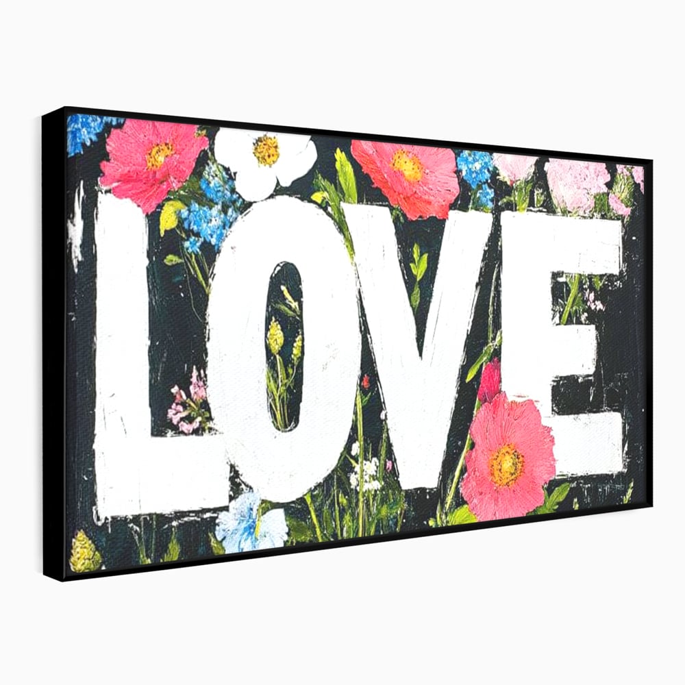 Leinwand Leinwand Premium LuxCanva® E1012, Blumen der Liebe, Blumen, Kunst, Modern, Künstlerisch, Liebe, Wohnzimmer, Lebendige Farben
