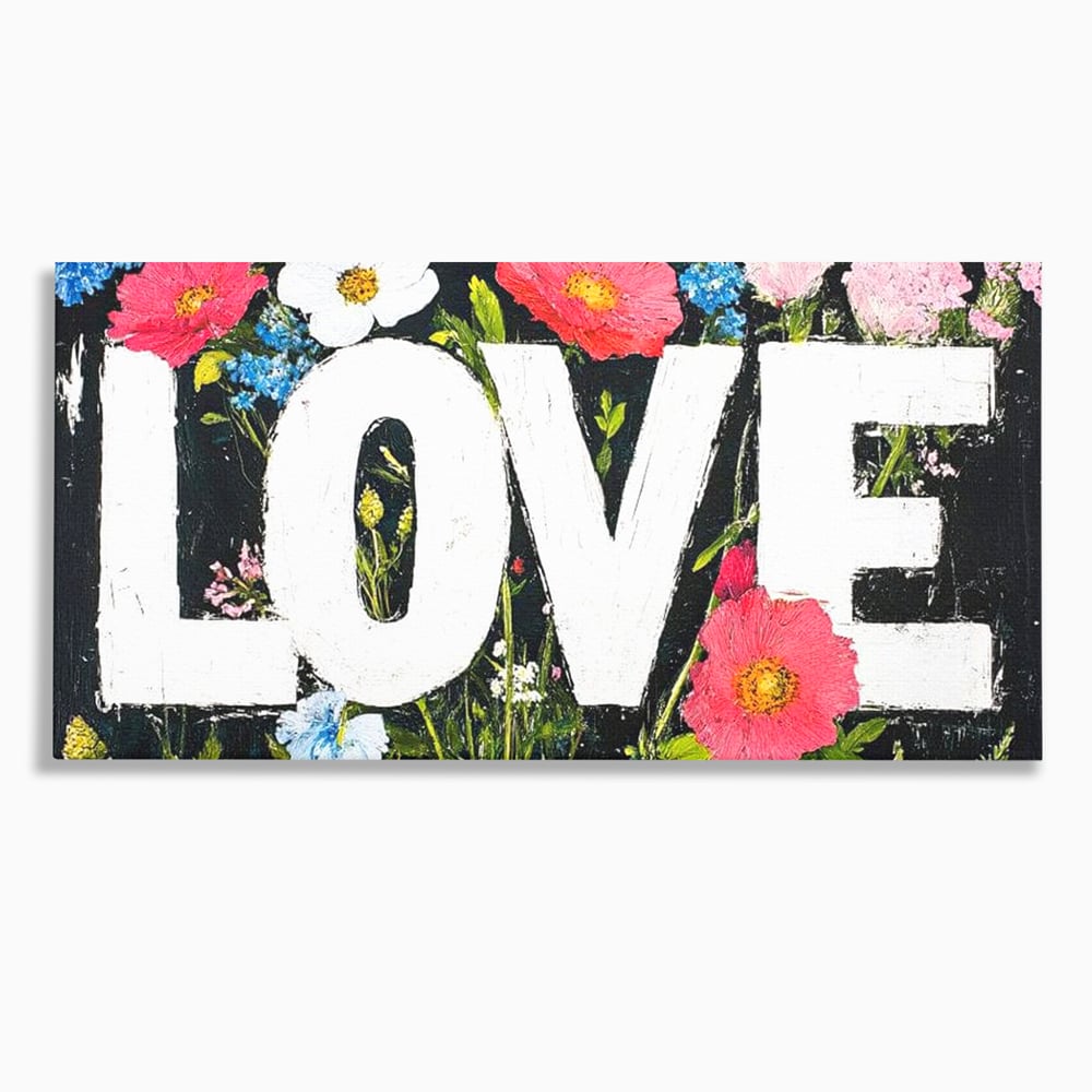 Leinwand Leinwand Premium LuxCanva® E1012, Blumen der Liebe, Blumen, Kunst, Modern, Künstlerisch, Liebe, Wohnzimmer, Lebendige Farben