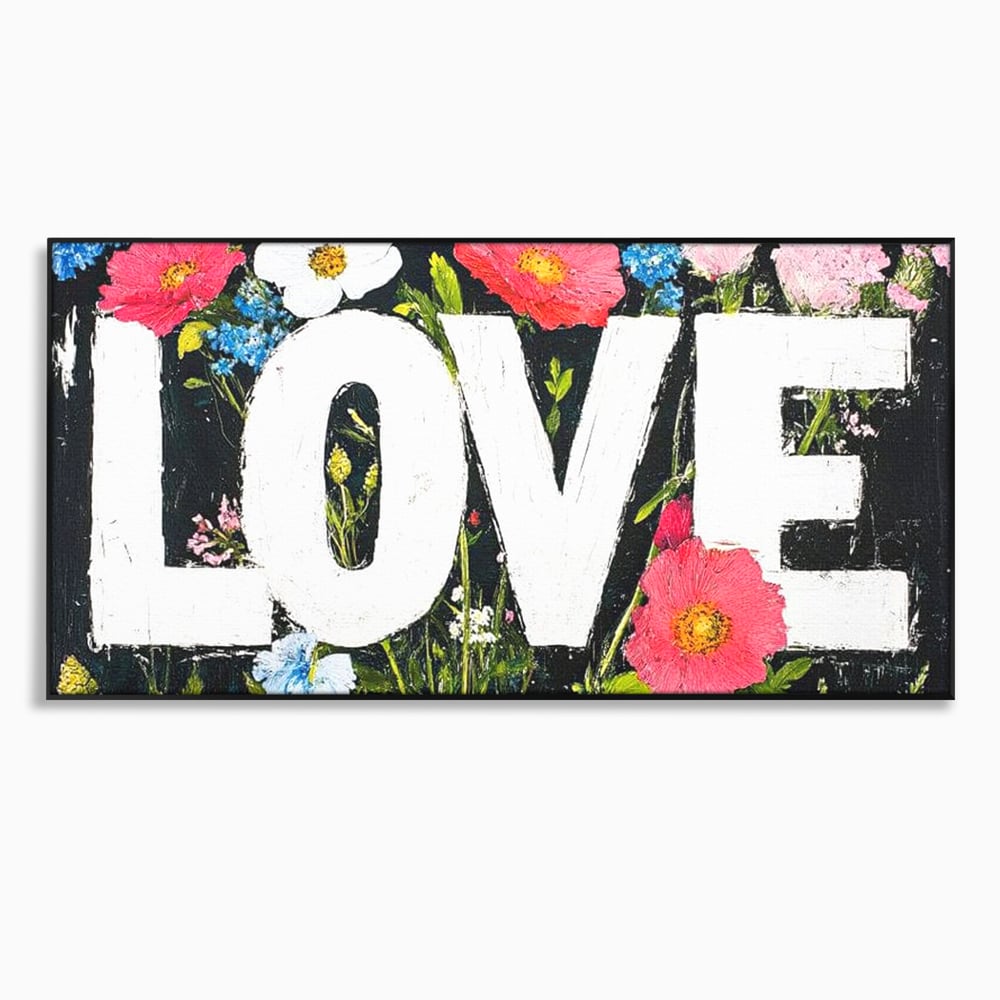 Leinwand Leinwand Premium LuxCanva® E1012, Blumen der Liebe, Blumen, Kunst, Modern, Künstlerisch, Liebe, Wohnzimmer, Lebendige Farben