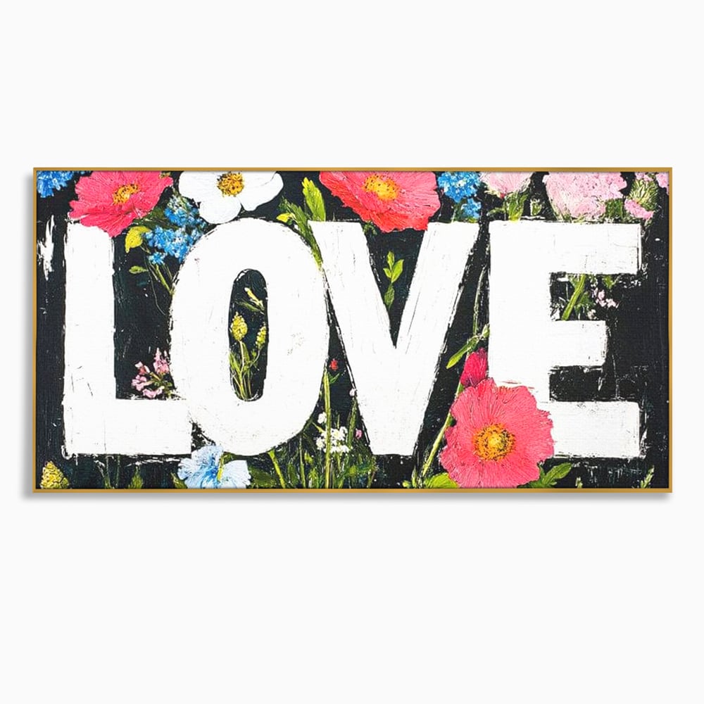 Leinwand Leinwand Premium LuxCanva® E1012, Blumen der Liebe, Blumen, Kunst, Modern, Künstlerisch, Liebe, Wohnzimmer, Lebendige Farben