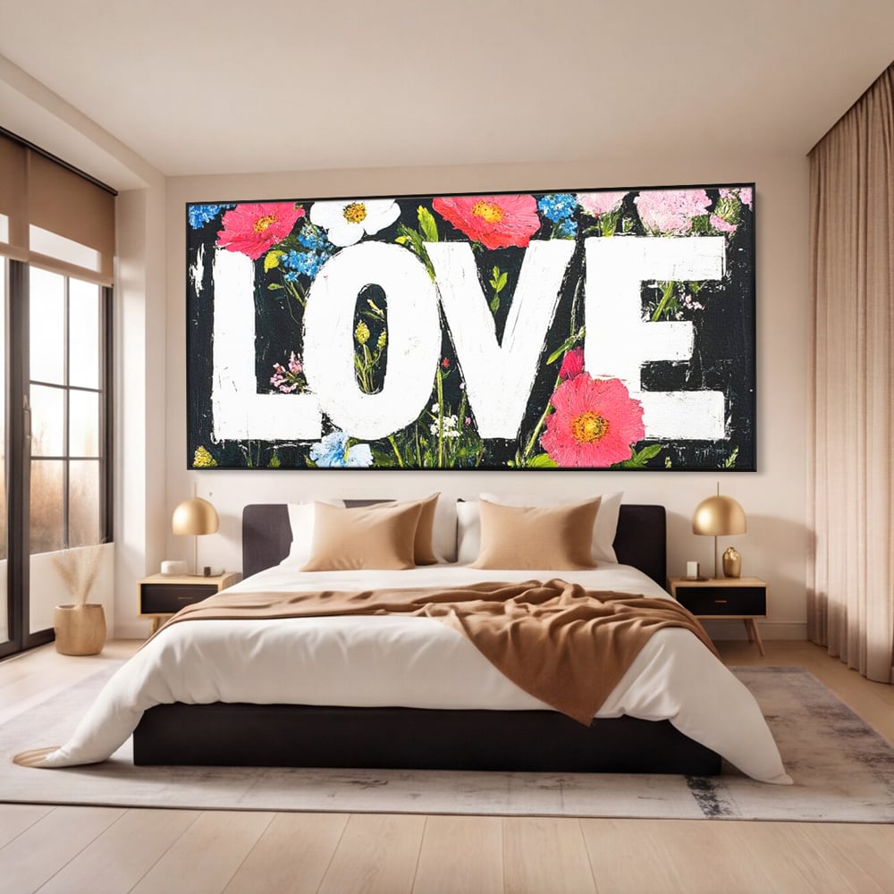 Leinwand Leinwand Premium LuxCanva® E1012, Blumen der Liebe, Blumen, Kunst, Modern, Künstlerisch, Liebe, Wohnzimmer, Lebendige Farben