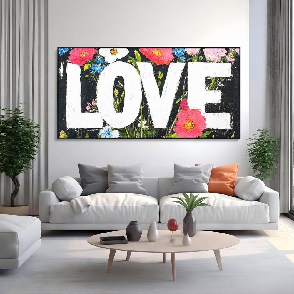 Leinwand Leinwand Premium LuxCanva® E1012, Blumen der Liebe, Blumen, Kunst, Modern, Künstlerisch, Liebe, Wohnzimmer, Lebendige Farben