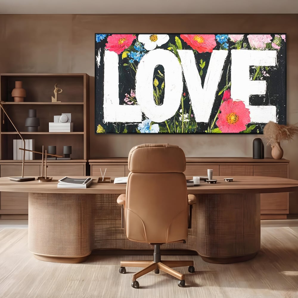 Leinwand Leinwand Premium LuxCanva® E1012, Blumen der Liebe, Blumen, Kunst, Modern, Künstlerisch, Liebe, Wohnzimmer, Lebendige Farben
