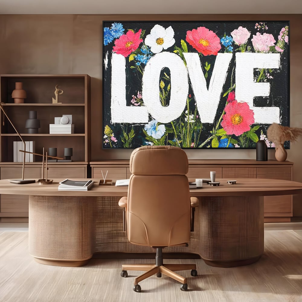 Leinwand Leinwand Premium LuxCanva® E1012, Blumen der Liebe, Blumen, Kunst, Modern, Künstlerisch, Liebe, Wohnzimmer, Lebendige Farben