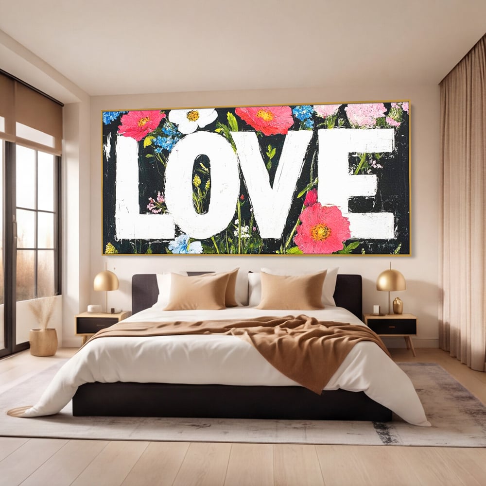 Leinwand Leinwand Premium LuxCanva® E1012, Blumen der Liebe, Blumen, Kunst, Modern, Künstlerisch, Liebe, Wohnzimmer, Lebendige Farben