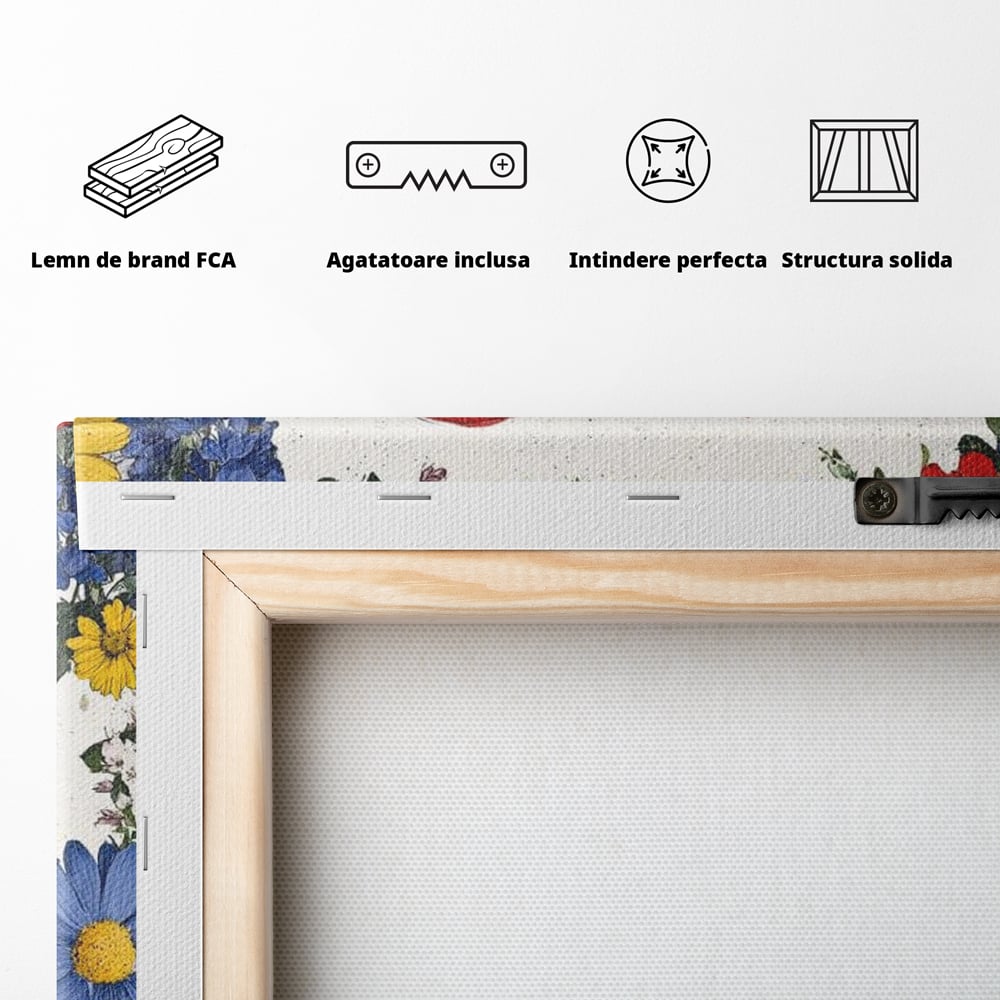 Tablou Canvas Premium LuxCanva® E1013, Flori in Jurul Iubirii, Inima, Rosie, Puritate, Pasiune, Echilibru, Living Room, Culori vibrante