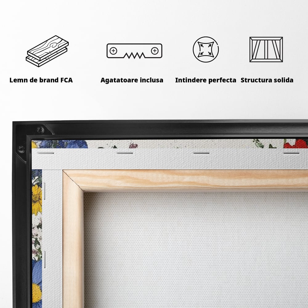 Tablou Canvas Premium LuxCanva® E1013, Flori in Jurul Iubirii, Inima, Rosie, Puritate, Pasiune, Echilibru, Living Room, Culori vibrante