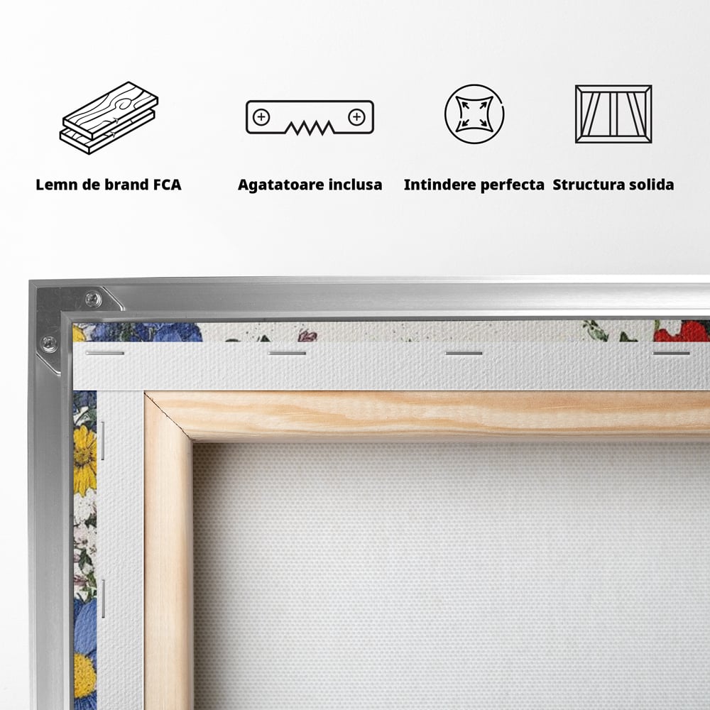 Tablou Canvas Premium LuxCanva® E1013, Flori in Jurul Iubirii, Inima, Rosie, Puritate, Pasiune, Echilibru, Living Room, Culori vibrante