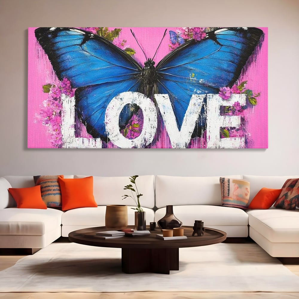 Leinwandbilder Premium LuxCanva® E1015, Metamorphose der Gefühle, Schmetterling, Liebe, Flügel, Fliegen, Flügel, Metamorphose, Wohnzimmer, Lebendige Farben