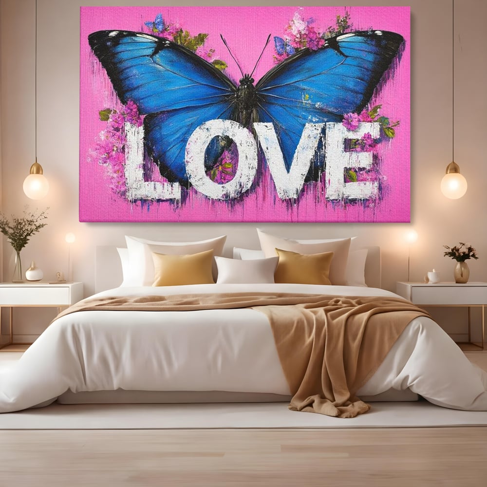 Leinwandbilder Premium LuxCanva® E1015, Metamorphose der Gefühle, Schmetterling, Liebe, Flügel, Fliegen, Flügel, Metamorphose, Wohnzimmer, Lebendige Farben