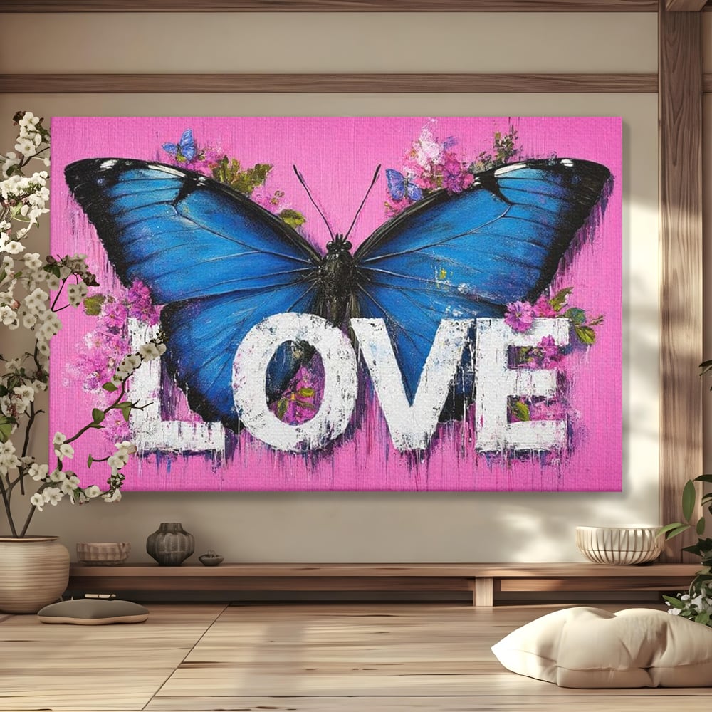 Leinwandbilder Premium LuxCanva® E1015, Metamorphose der Gefühle, Schmetterling, Liebe, Flügel, Fliegen, Flügel, Metamorphose, Wohnzimmer, Lebendige Farben