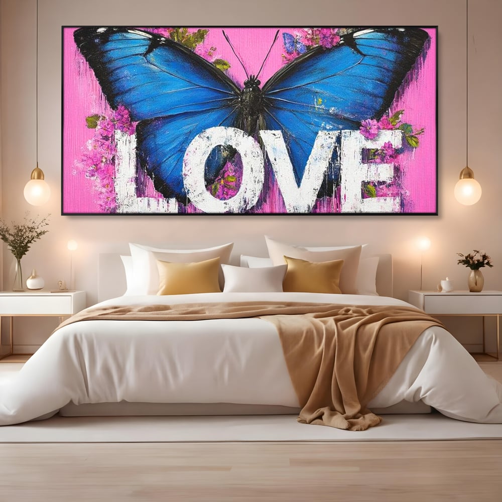 Leinwandbilder Premium LuxCanva® E1015, Metamorphose der Gefühle, Schmetterling, Liebe, Flügel, Fliegen, Flügel, Metamorphose, Wohnzimmer, Lebendige Farben