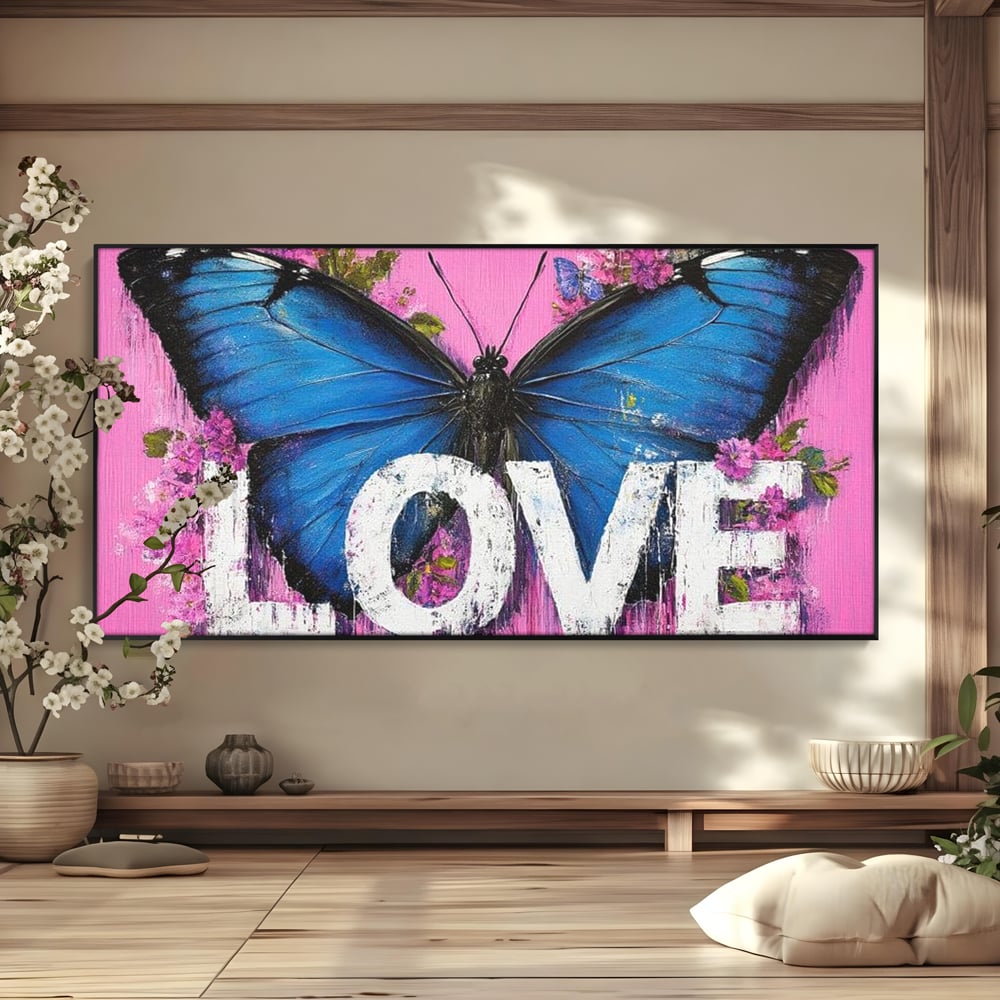 Leinwandbilder Premium LuxCanva® E1015, Metamorphose der Gefühle, Schmetterling, Liebe, Flügel, Fliegen, Flügel, Metamorphose, Wohnzimmer, Lebendige Farben
