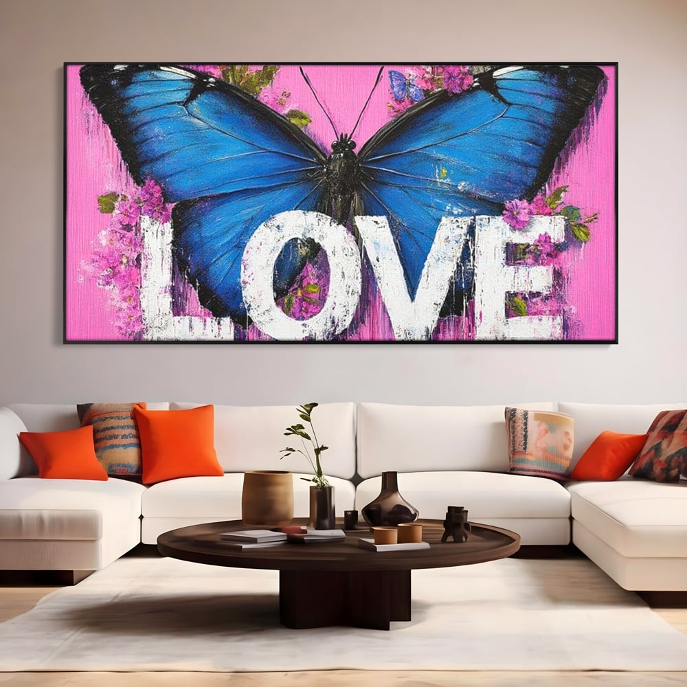 Leinwandbilder Premium LuxCanva® E1015, Metamorphose der Gefühle, Schmetterling, Liebe, Flügel, Fliegen, Flügel, Metamorphose, Wohnzimmer, Lebendige Farben