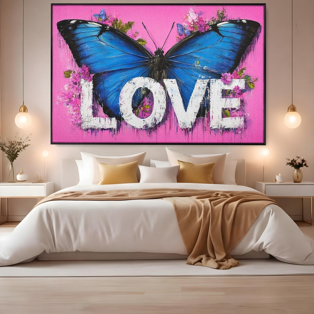 Leinwandbilder Premium LuxCanva® E1015, Metamorphose der Gefühle, Schmetterling, Liebe, Flügel, Fliegen, Flügel, Metamorphose, Wohnzimmer, Lebendige Farben