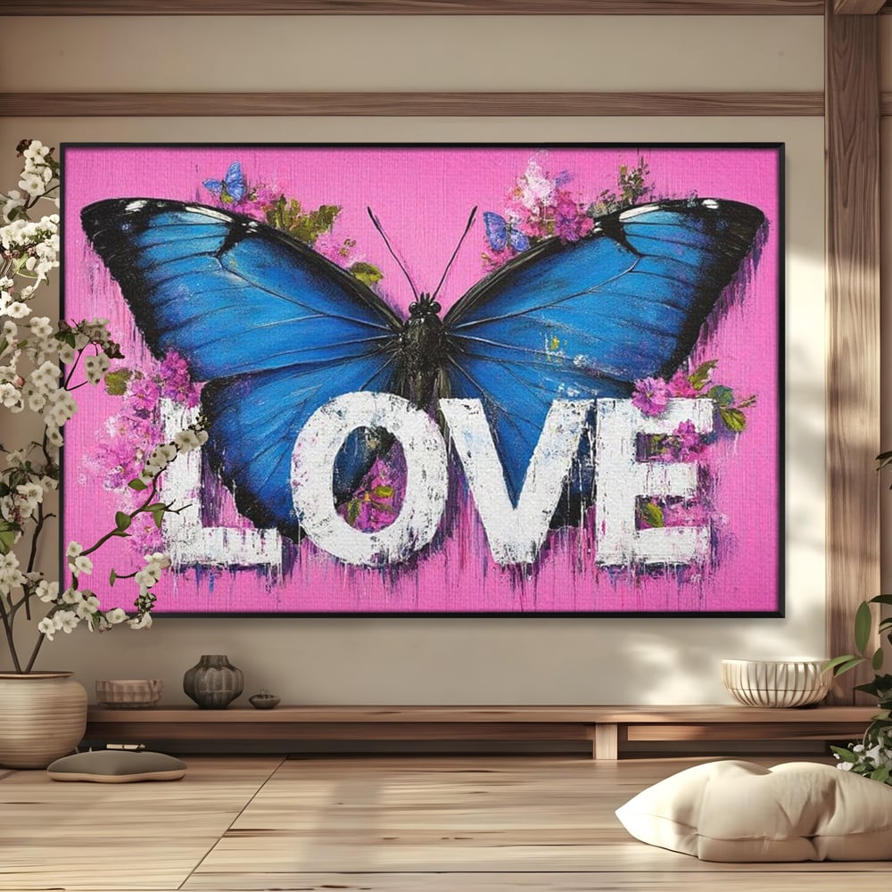 Leinwandbilder Premium LuxCanva® E1015, Metamorphose der Gefühle, Schmetterling, Liebe, Flügel, Fliegen, Flügel, Metamorphose, Wohnzimmer, Lebendige Farben