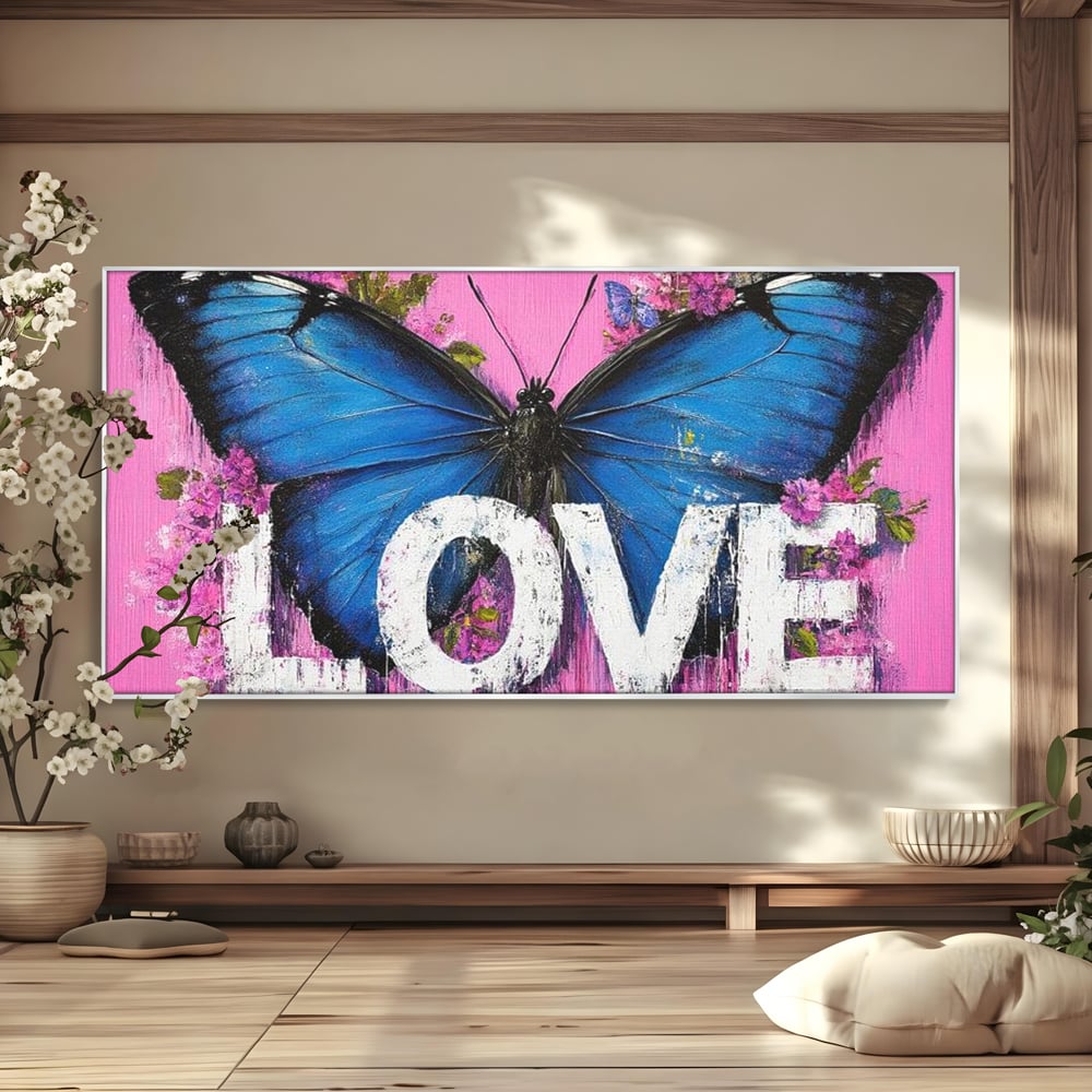 Leinwandbilder Premium LuxCanva® E1015, Metamorphose der Gefühle, Schmetterling, Liebe, Flügel, Fliegen, Flügel, Metamorphose, Wohnzimmer, Lebendige Farben