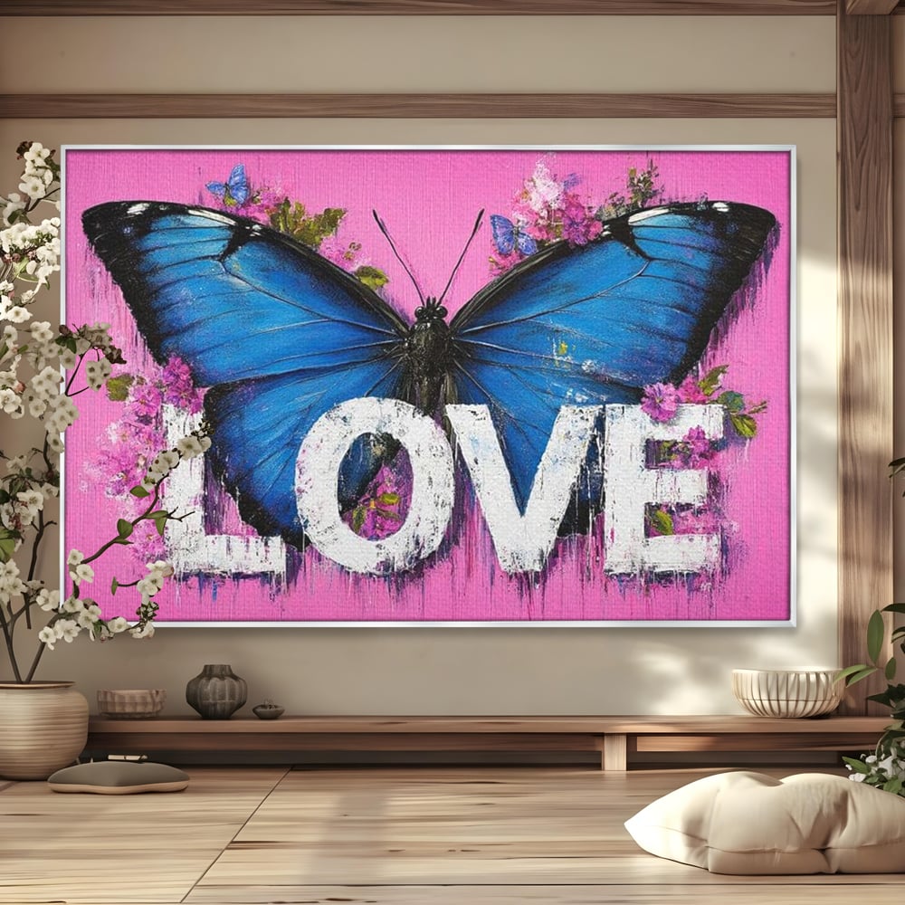 Leinwandbilder Premium LuxCanva® E1015, Metamorphose der Gefühle, Schmetterling, Liebe, Flügel, Fliegen, Flügel, Metamorphose, Wohnzimmer, Lebendige Farben