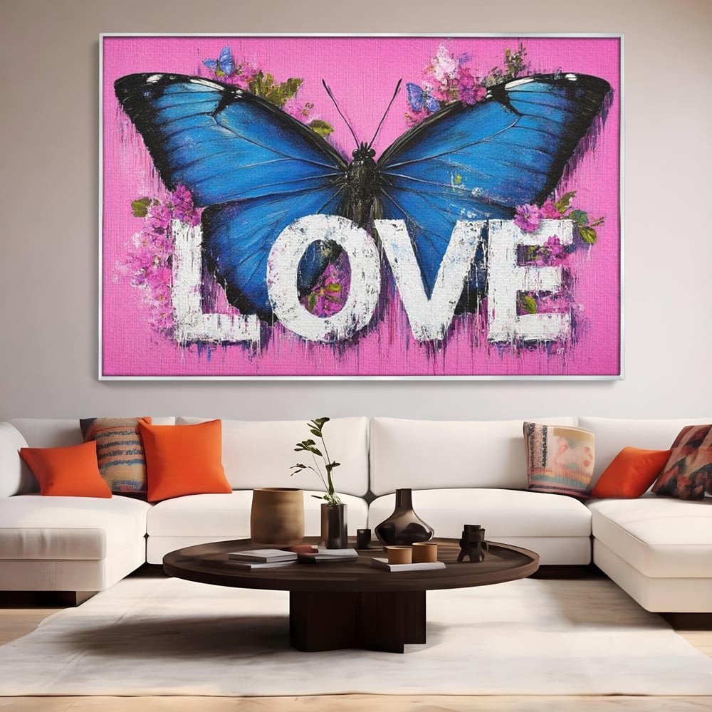 Leinwandbilder Premium LuxCanva® E1015, Metamorphose der Gefühle, Schmetterling, Liebe, Flügel, Fliegen, Flügel, Metamorphose, Wohnzimmer, Lebendige Farben