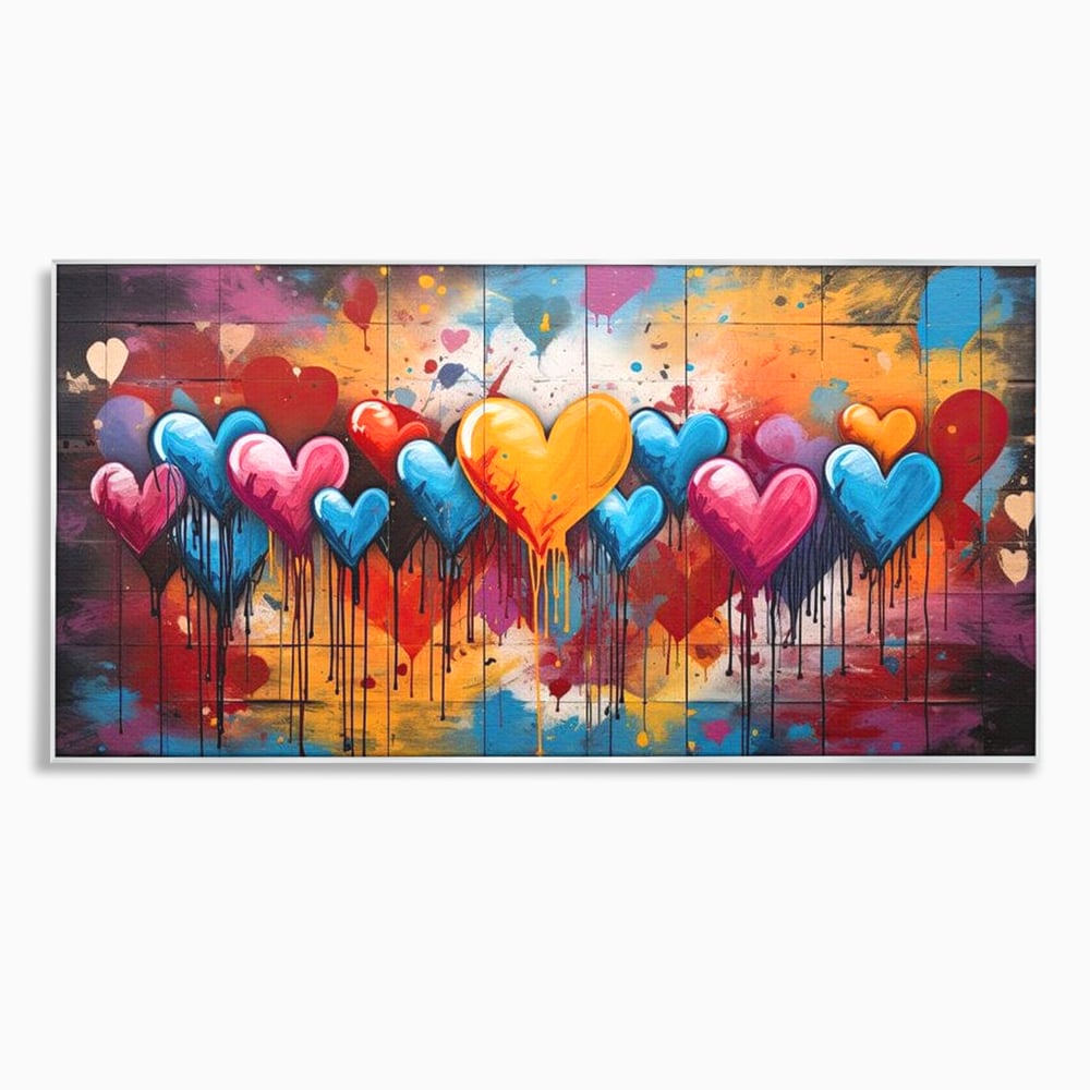 Tablou Canvas Premium LuxCanva® E1017, Explozie de Inimi, Baloane, Fericire, Sarbatoare, Bucurie, Emotie, Living Room, Culori vibrante