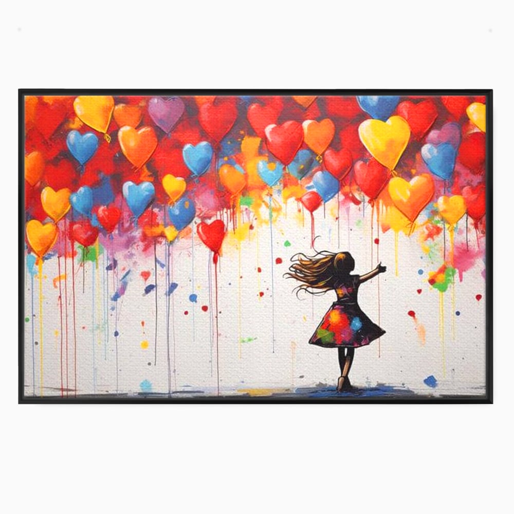 Leinwandbilder Premium LuxCanva® E1018, Herzen, die Wünsche tragen, Himmel, Herzen, Träume, Träume, Seele, Liebe, Wohnzimmer, leuchtende Farben