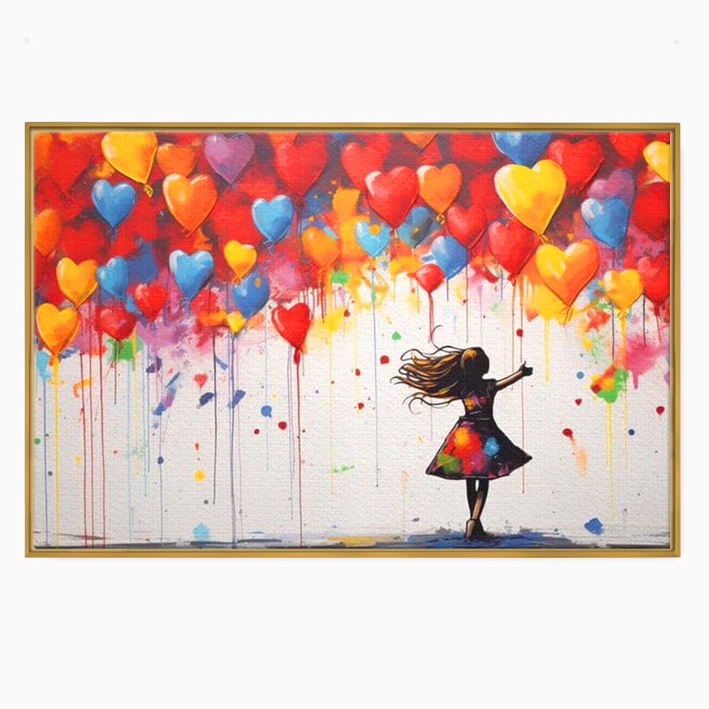 Leinwandbilder Premium LuxCanva® E1018, Herzen, die Wünsche tragen, Himmel, Herzen, Träume, Träume, Seele, Liebe, Wohnzimmer, leuchtende Farben