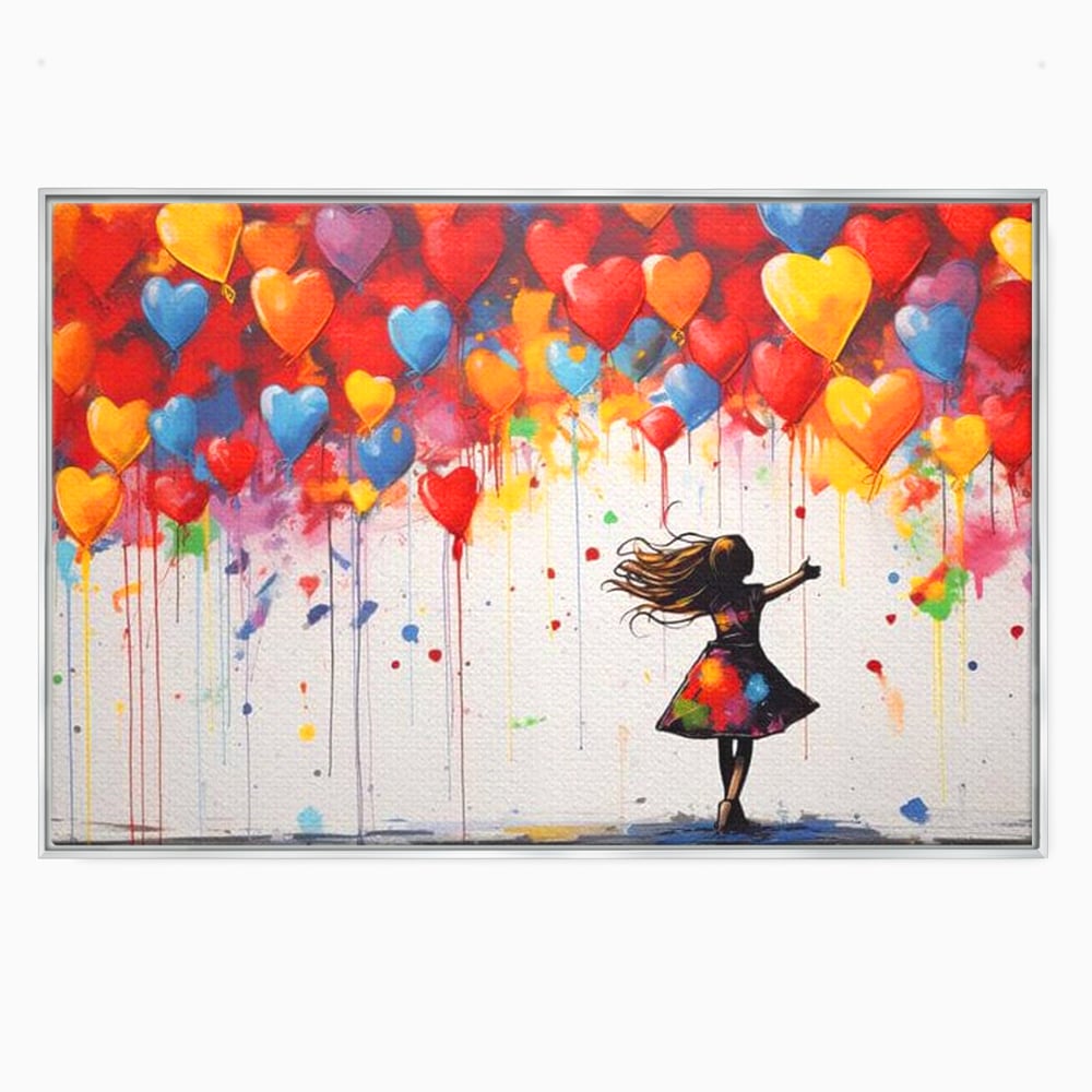Leinwandbilder Premium LuxCanva® E1018, Herzen, die Wünsche tragen, Himmel, Herzen, Träume, Träume, Seele, Liebe, Wohnzimmer, leuchtende Farben