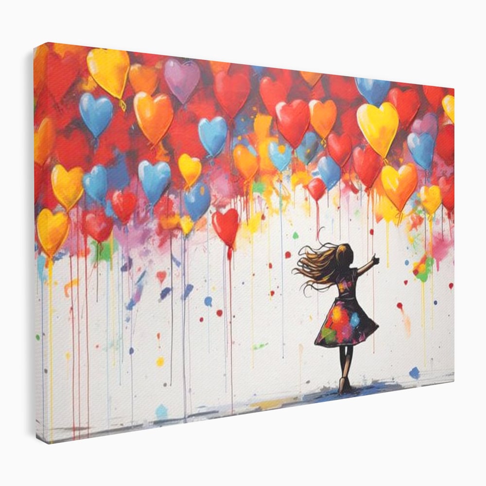 Leinwandbilder Premium LuxCanva® E1018, Herzen, die Wünsche tragen, Himmel, Herzen, Träume, Träume, Seele, Liebe, Wohnzimmer, leuchtende Farben