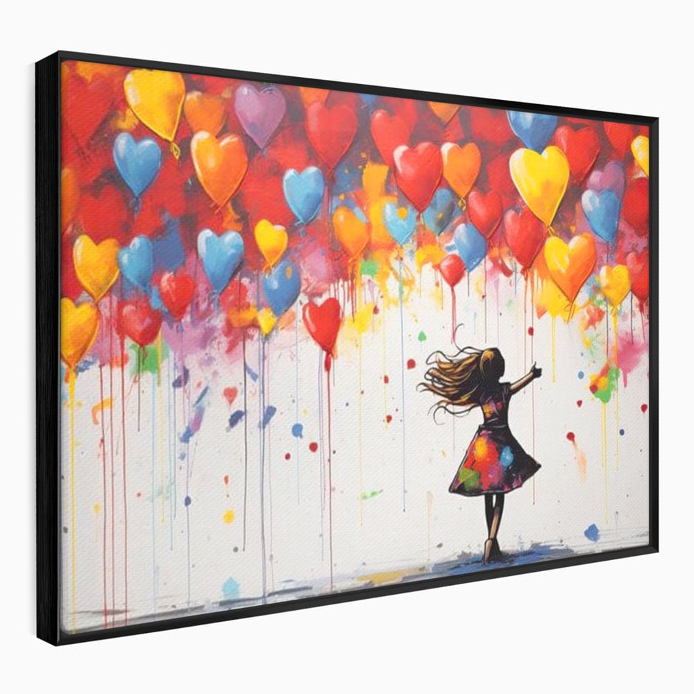 Leinwandbilder Premium LuxCanva® E1018, Herzen, die Wünsche tragen, Himmel, Herzen, Träume, Träume, Seele, Liebe, Wohnzimmer, leuchtende Farben