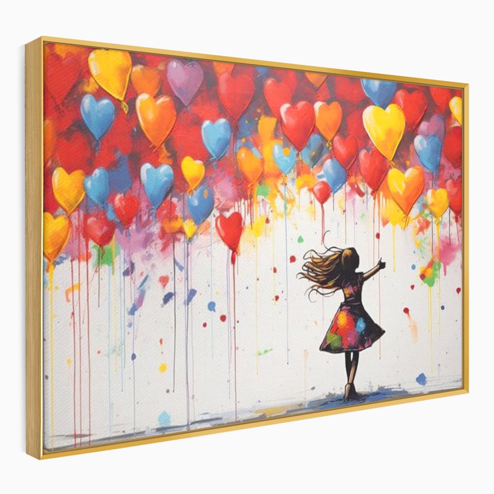 Leinwandbilder Premium LuxCanva® E1018, Herzen, die Wünsche tragen, Himmel, Herzen, Träume, Träume, Seele, Liebe, Wohnzimmer, leuchtende Farben