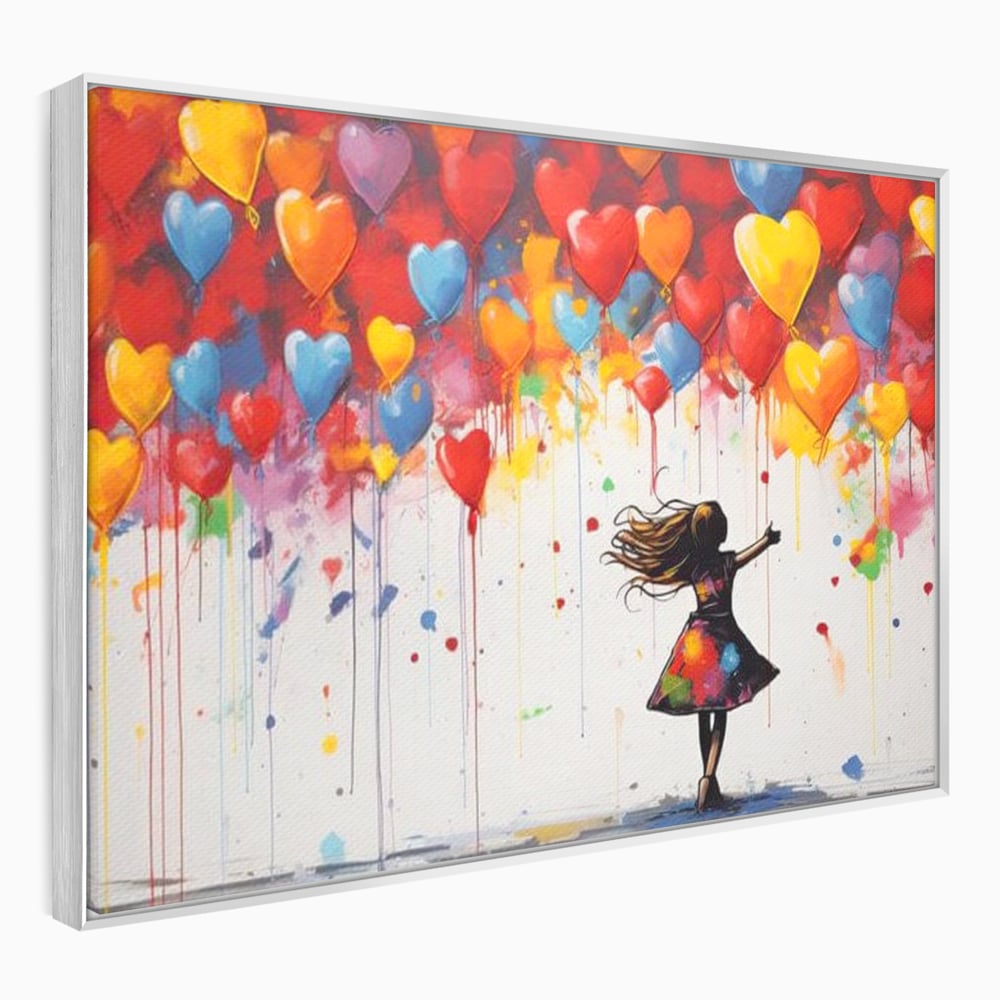 Leinwandbilder Premium LuxCanva® E1018, Herzen, die Wünsche tragen, Himmel, Herzen, Träume, Träume, Seele, Liebe, Wohnzimmer, leuchtende Farben