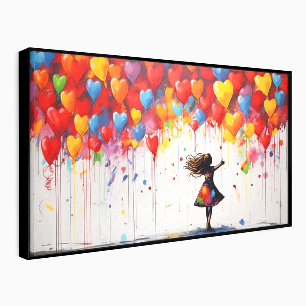 Leinwandbilder Premium LuxCanva® E1018, Herzen, die Wünsche tragen, Himmel, Herzen, Träume, Träume, Seele, Liebe, Wohnzimmer, leuchtende Farben