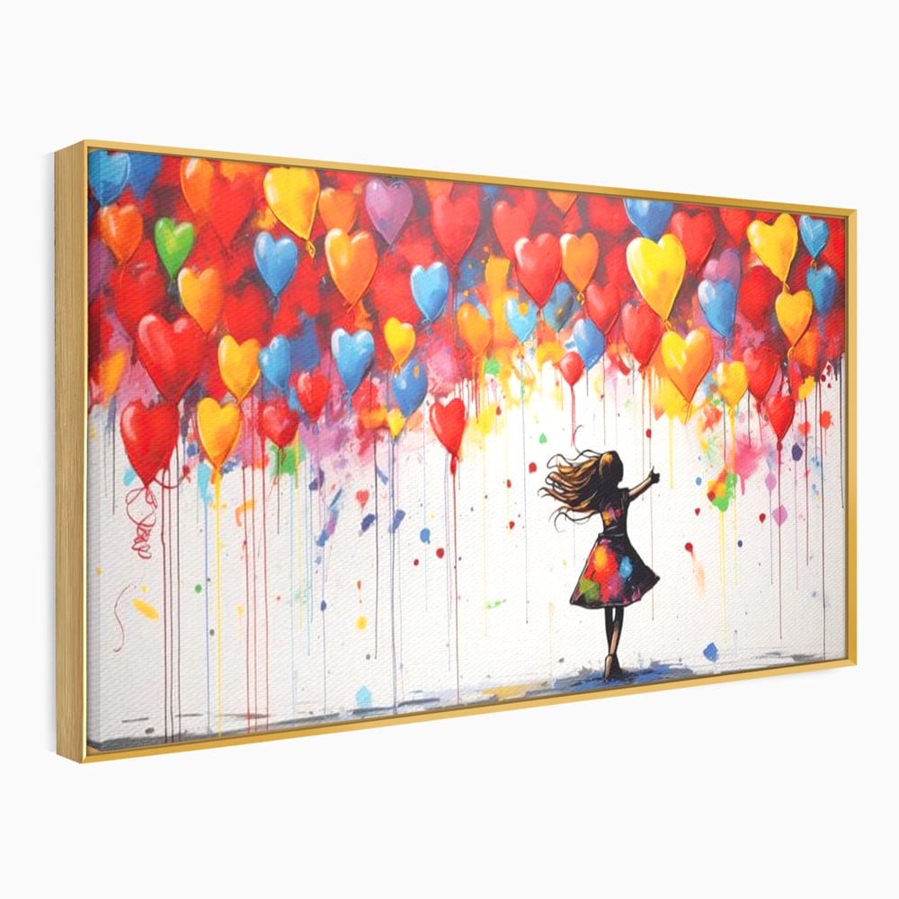 Leinwandbilder Premium LuxCanva® E1018, Herzen, die Wünsche tragen, Himmel, Herzen, Träume, Träume, Seele, Liebe, Wohnzimmer, leuchtende Farben