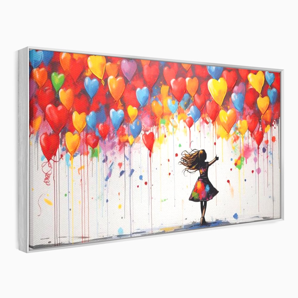 Leinwandbilder Premium LuxCanva® E1018, Herzen, die Wünsche tragen, Himmel, Herzen, Träume, Träume, Seele, Liebe, Wohnzimmer, leuchtende Farben