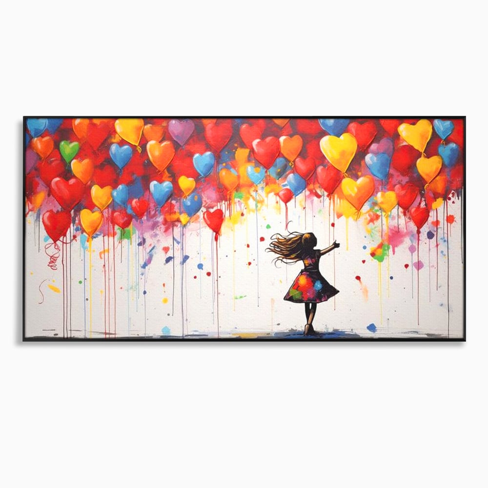 Leinwandbilder Premium LuxCanva® E1018, Herzen, die Wünsche tragen, Himmel, Herzen, Träume, Träume, Seele, Liebe, Wohnzimmer, leuchtende Farben